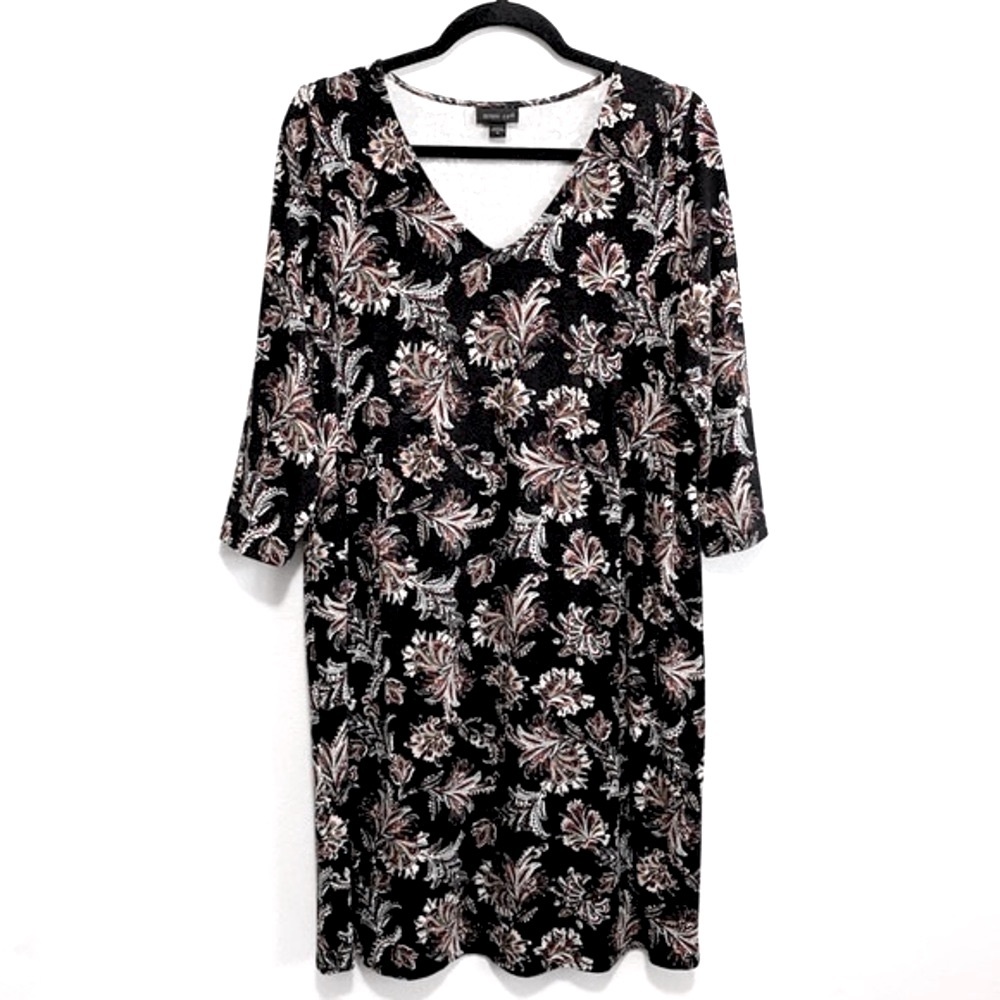 J. Jill Floral Paisley Print V-Neckline Midi Dress